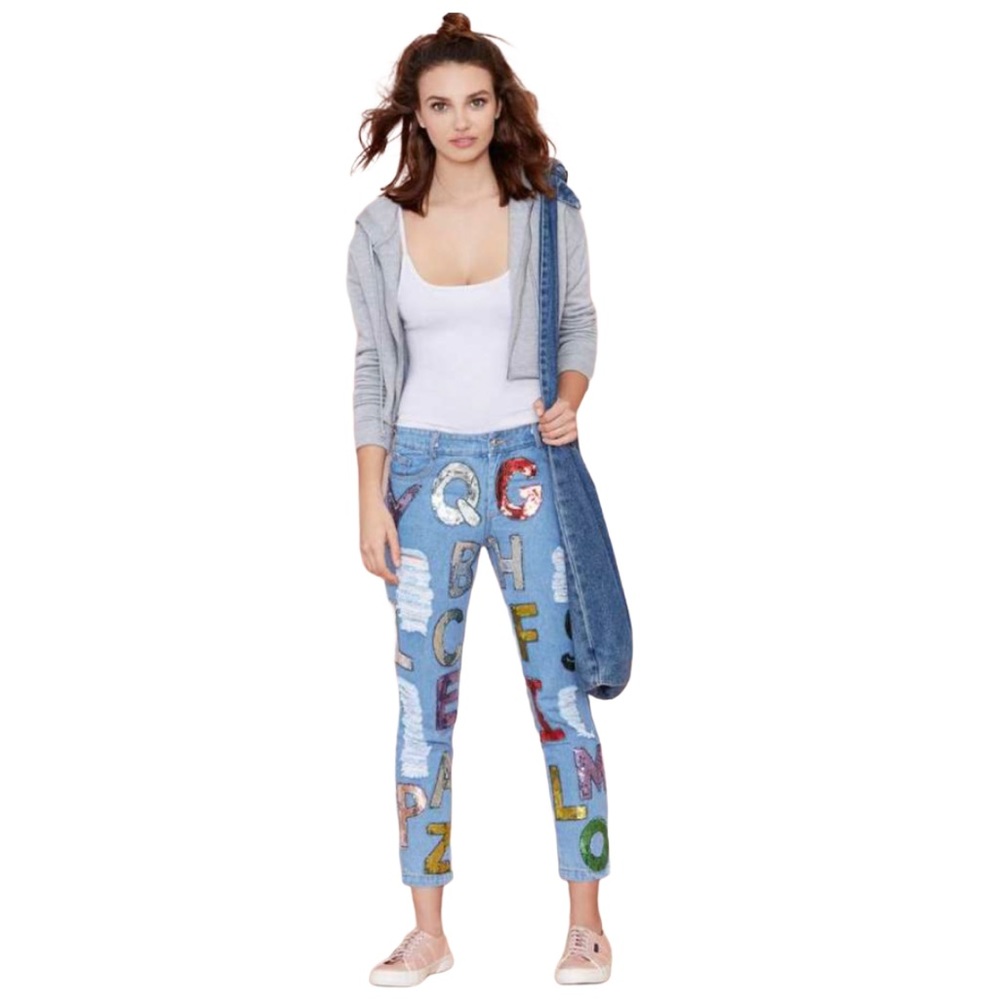Navie Alphabet City Sequin Jeans